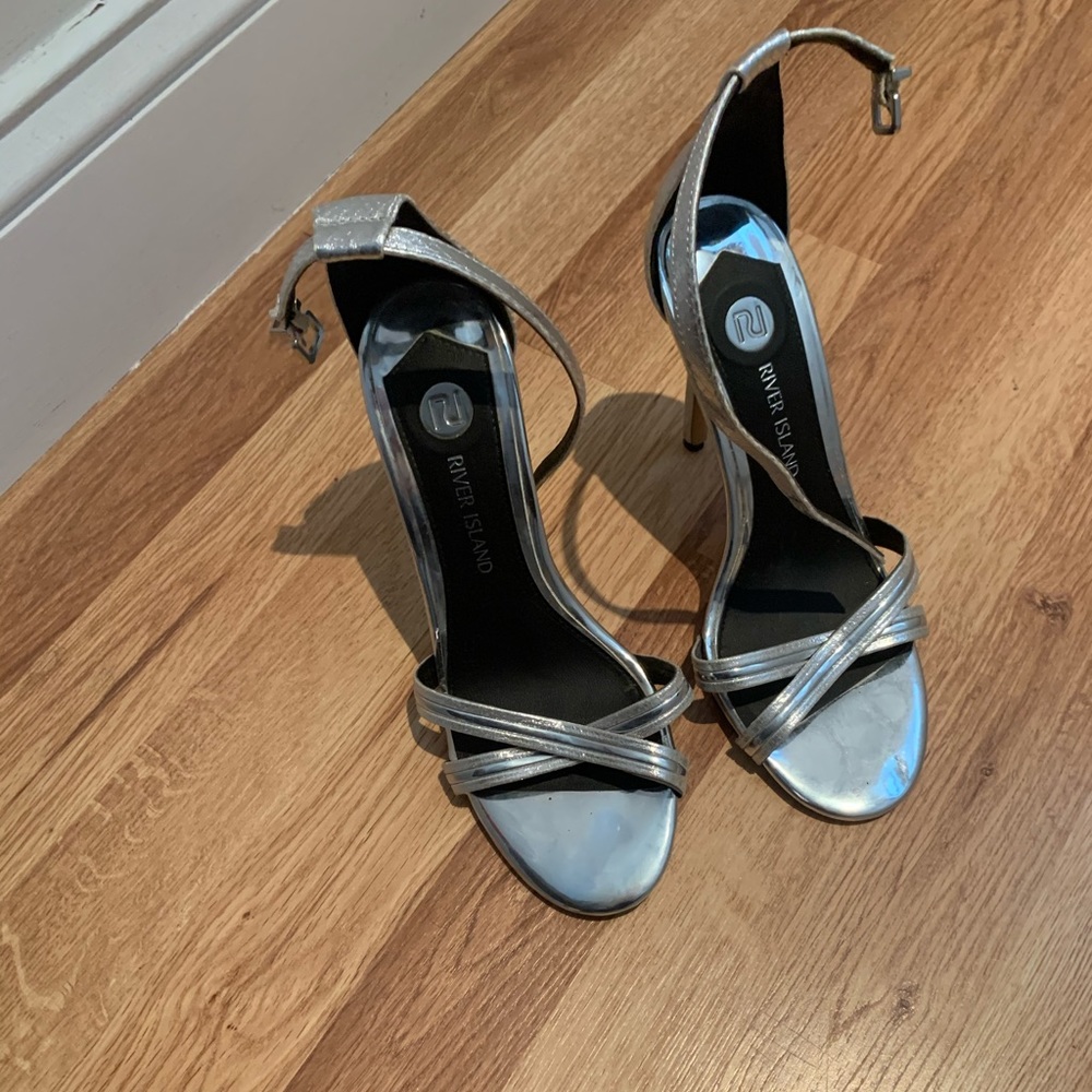 River island silver stilettos